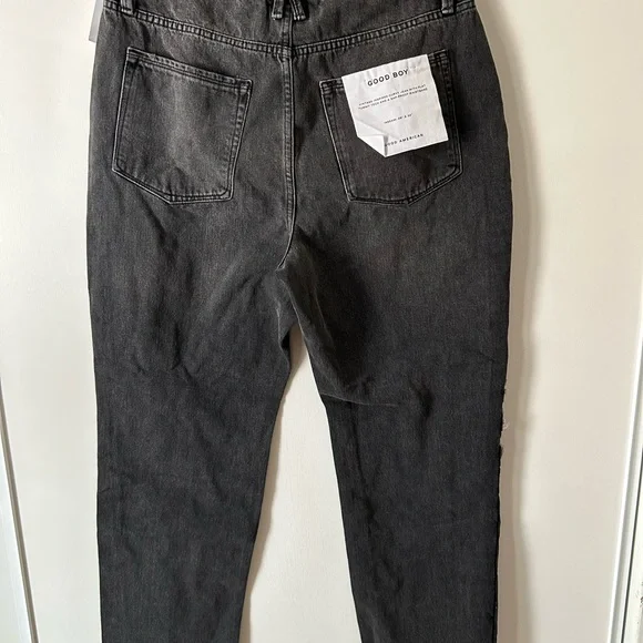 NWT Good American Good Boy Outseam Frayed Midrise Straight Jean size 14/32 - Picture 6 of 11